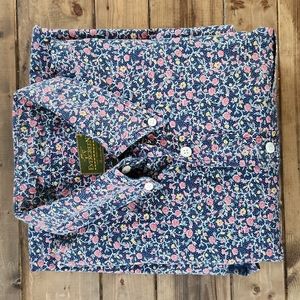 Evergreen Medium Floral Pattern Long Sleeve Button Down Dress Shirt